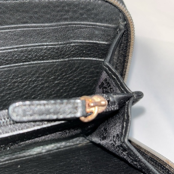 Michael Kors Rose Gold Plate Black Pebbled Leather Continental Wallet - Picture 3 of 9